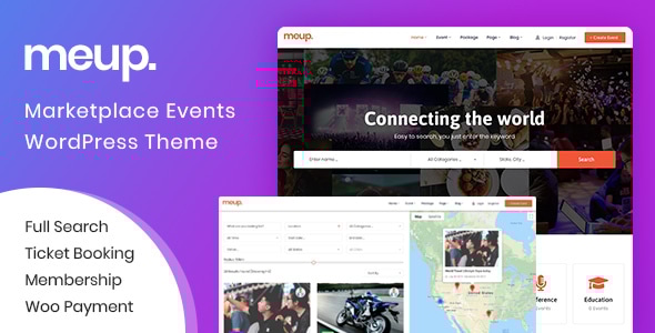 Meup v1.2.6 - Marketplace Events WordPress Theme