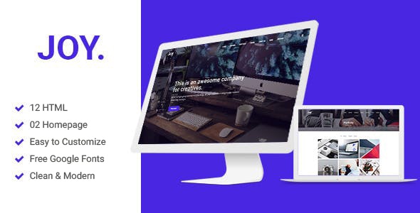 Joy - Creative Agency and One page HTML5 And Sass Template