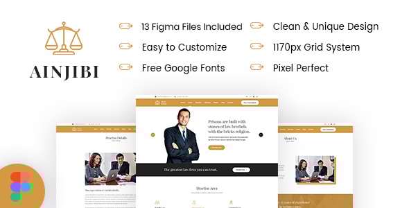 Ainjibi v1.0 – Attorney and Lawyer Figma Template