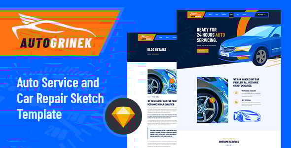 Autogrinek v1.0 - Auto Service and Car Repair Sketch Template