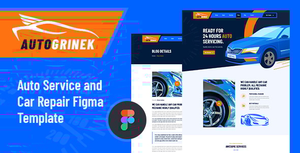 Autogrinek v1.0 - Auto Service and Car Repair Figma Template