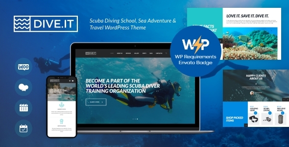 DiveIt v1.3.2 - Scuba Diving School, Sea Adventure & Travel WordPress Theme