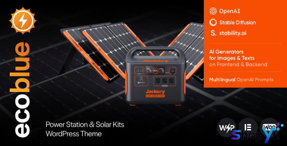 EcoBlue v1.2.0 - Power Station & Solar Kits WordPress Theme