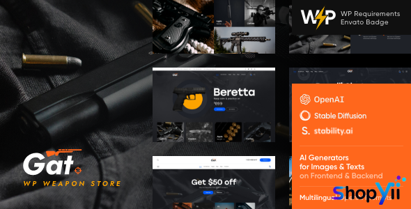 Gat v1.0 - Gun & Weapon Store WordPress Theme