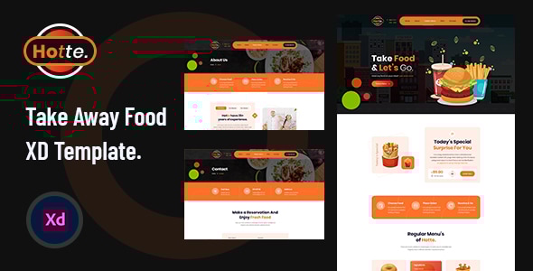 Hotte v1.0 - Take Away Food XD Template