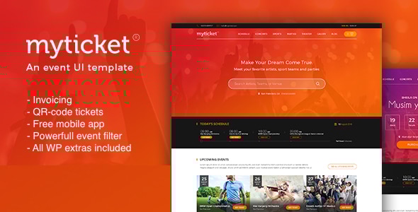 MyTicket v1.0.9 - Ticket/Event Management System WordPress Theme