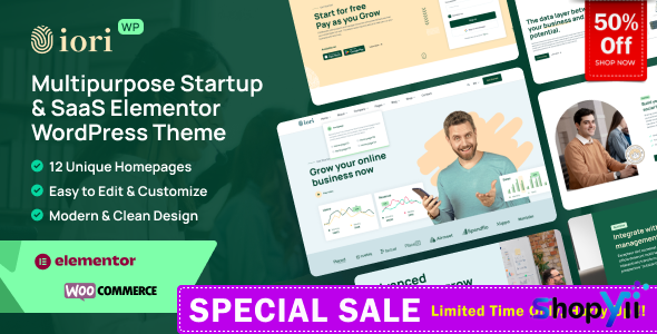 iori v1.0.7 - Multipurpose Startup & SaaS Software Technology Elementor WordPress Theme
