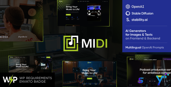 Midi v1.0 - Sound & Music Production WordPress Theme