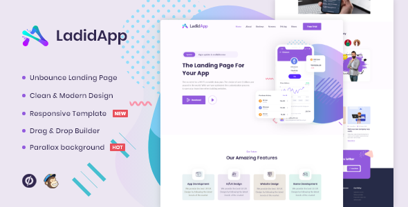 LadidApp v1.0 - App Unbounce Landing Page Template