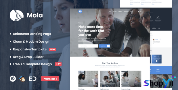 Mola v1.0 - MultiPurpose Unbounce Landing Page Template