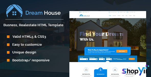Dream House - Real estate HTML template