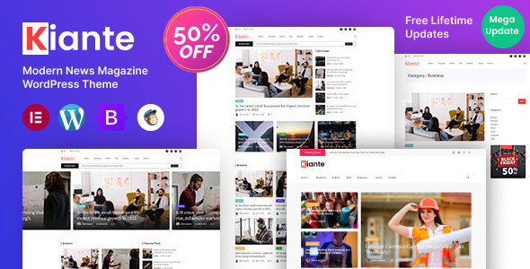 Kiante v1.0.1 - Newspaper Magazine Blog Modern WordPress Theme Multipurpose