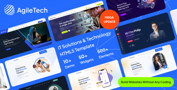 AgileTech - IT Solutions & Technology All Service Agency Html5 Template