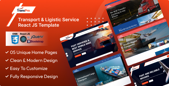 TransPro v1.0.1 - Transport & Logistic Service React Js Template