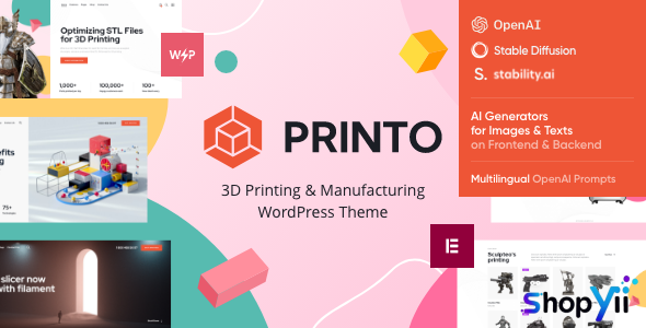 Printo v1.0 - 3D Printing & Manufacturing WordPress Theme