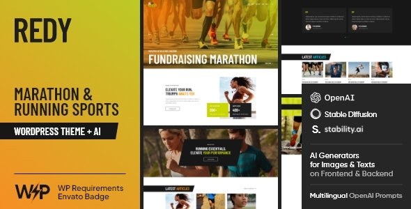 Redy v1.3.0 - Marathon & Sports WordPress Theme
