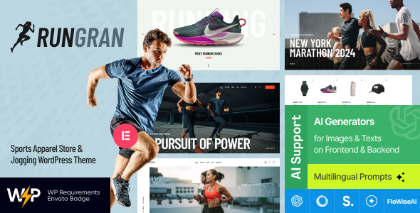 Run Gran v1.1.3 - Sports Apparel & Gear Store WordPress Theme
