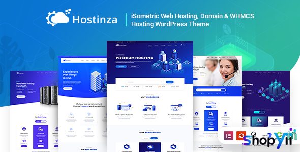 Hostinza v2.9.2 - Isometric Domain & Whmcs Web Hosting WordPress Theme