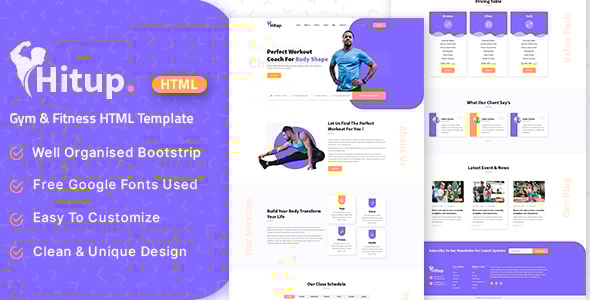 Hitup v1.0 - Fitness and Gym HTML Template