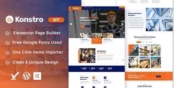 Konstro v1.0.0 - Construction WordPress Theme