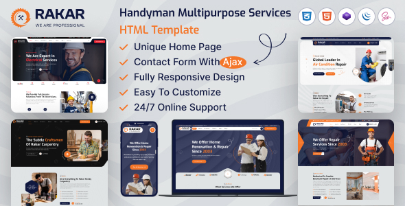 Rakar - Multipurpose Services HTML Template