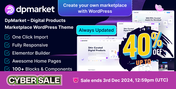 DpMarket v1.0.1 – Digital Marketplace Multi-Vendor WooCommerce Theme Multipurpose