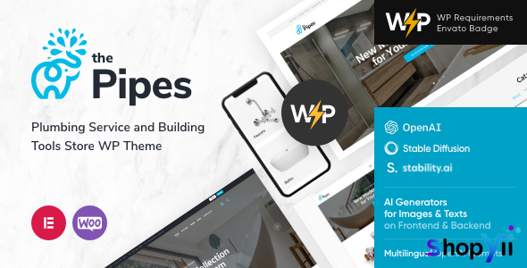 The Pipes v1.0 - Plumbing Service and Building Tools Store WordPress Theme
