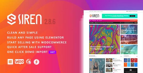 Siren v1.0.4 - News Magazine Elementor WordPress Theme