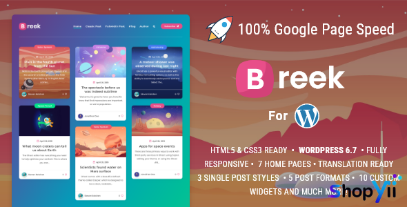 Breek v3.7.0 - Minimal Masonry Theme for WordPress