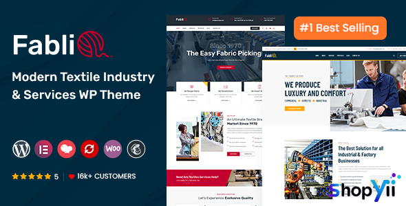 Fablio v4.2 - Textile Industry WordPress Theme + RTL