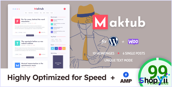 Maktub v1.2.0 - Minimal & Lightweight Blog for WordPress