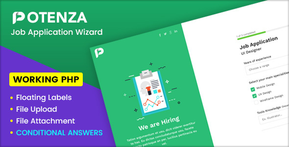 Potenza v1.0 - Job Application Form Wizard