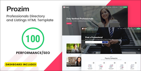 Prozim v1.0 - Professionals Directory & Listings Template