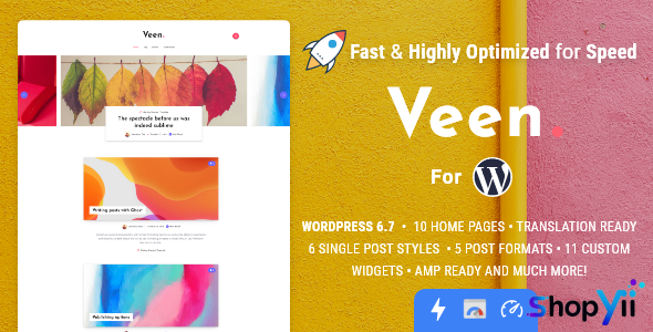 Veen v2.2.0 - Minimal & Lightweight Blog for WordPress