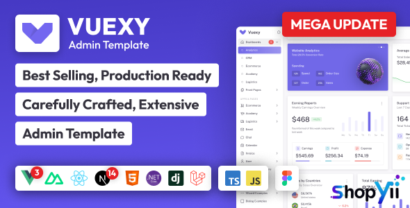 Vuexy v7.4.0 - Vuejs, React, HTML & Laravel Admin Dashboard Template