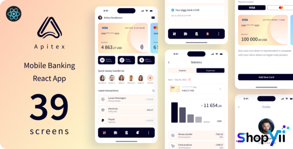 Apitex - Mobile Banking React App PWA