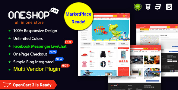 OneShop v1.0.3 - Drag & Drop Muti-vendor & Multipurpose Responsive OpenCart 3 Theme