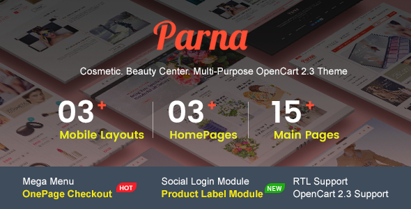Parna v1.0 - Multipurpose Responsive OpenCart 2.3 Theme