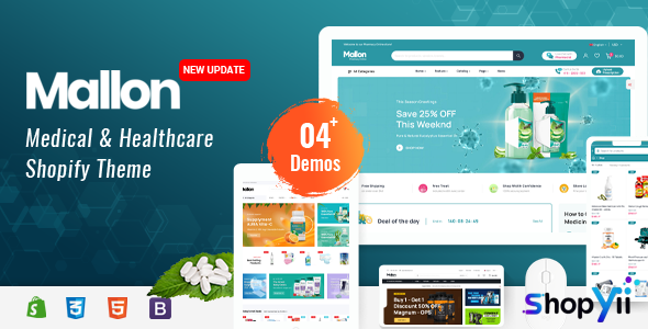 Mallon v1.0 - Medical Store, Health Shop eCommerce Shopify Theme