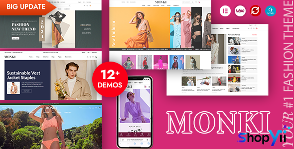 Monki v2.0.3 - Elementor Fashion WooCommerce WordPress Theme