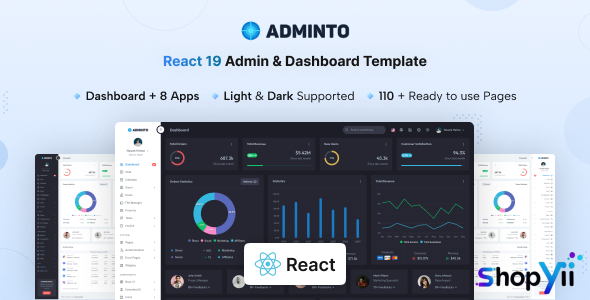 Adminto v1.1 - React Admin & Dashboard Template