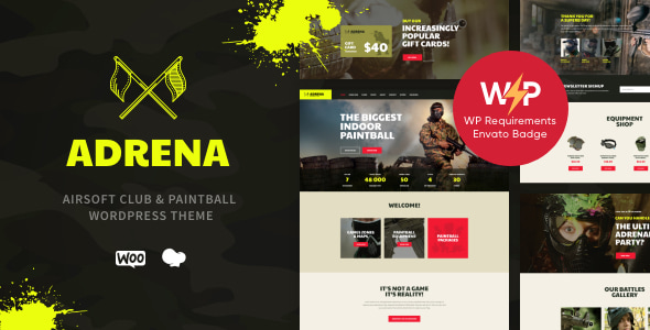 Adrena v1.2.3 - Airsoft Club & Paintball WordPress Theme