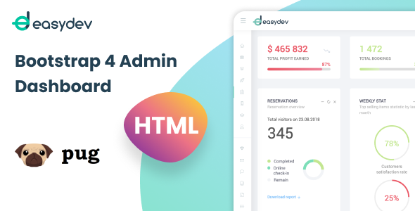 EasyDev v1.0 - HTML(Pug) Bootstrap 4 Admin & Dashboard Template
