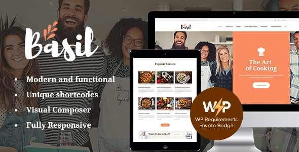 Basil v1.3.1 - Cooking Classes and Workshops WordPress Theme