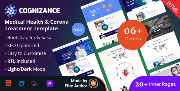 Cognizance v3.3 - Medical Health & COVID-19 Template