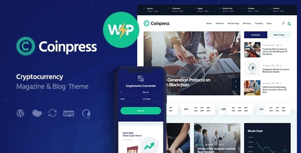 Coinpress v1.0.2 - ICO Cryptocurrency Magazine & Blog WordPress Theme