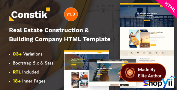 Constik v1.2 - Real Estate Construction & Building Company HTML Template