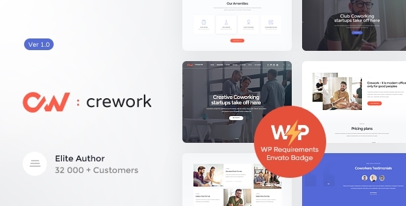 Crework v1.1.5 - Coworking and Creative Space Theme