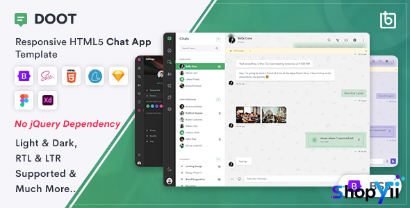 Doot v1.1.0 - Chat App Template + Sketch, Figma & Adobe XD