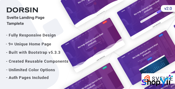 Dorsin v1.0 - Svelte Landing Page Template